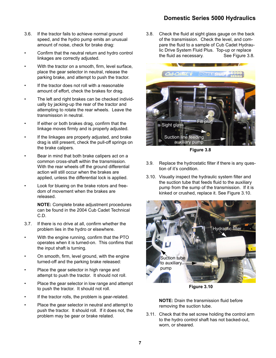 Domestic series 5000 hydraulics | Cub Cadet 5000 Series User Manual | Page 11 / 96