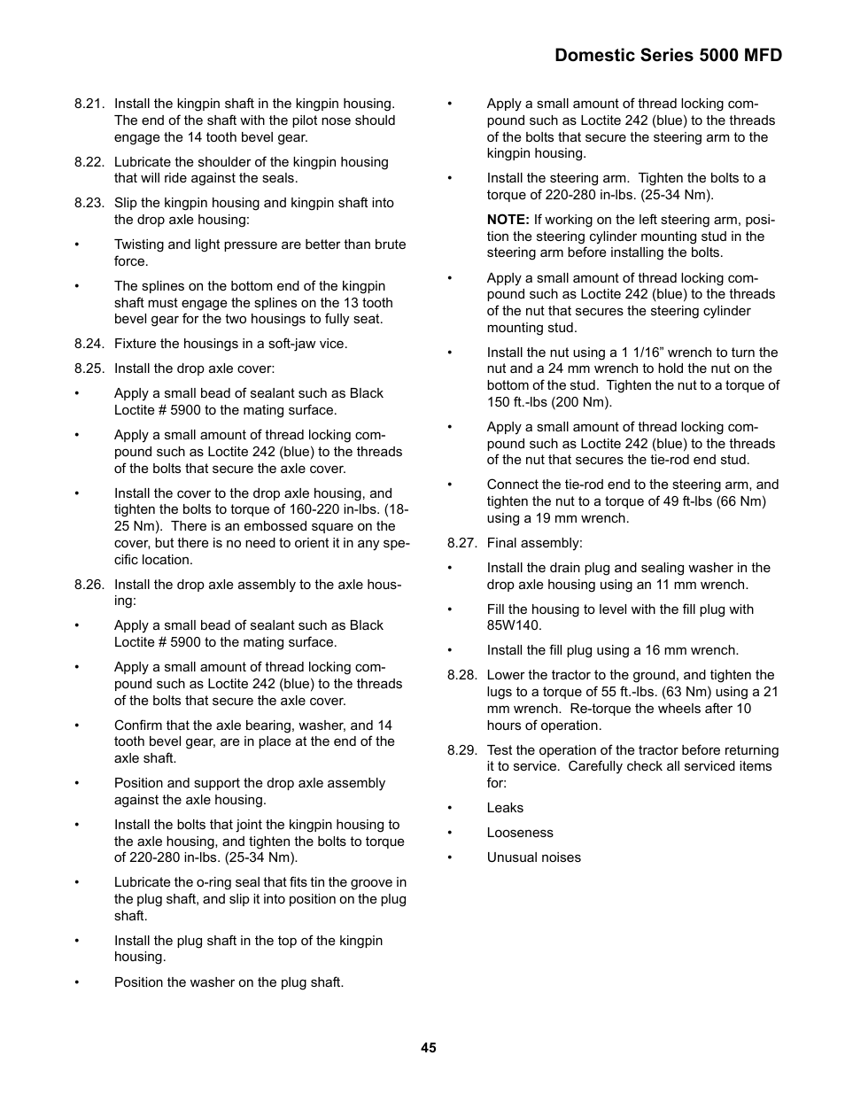 Domestic series 5000 mfd | Cub Cadet 5000 Series User Manual | Page 49 / 96