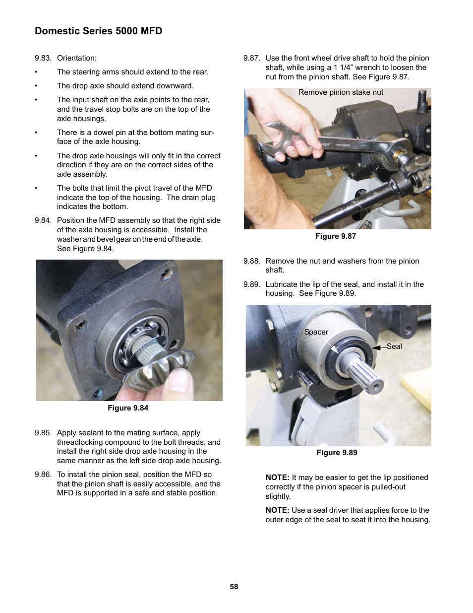 Domestic series 5000 mfd | Cub Cadet 5000 Series User Manual | Page 62 / 96