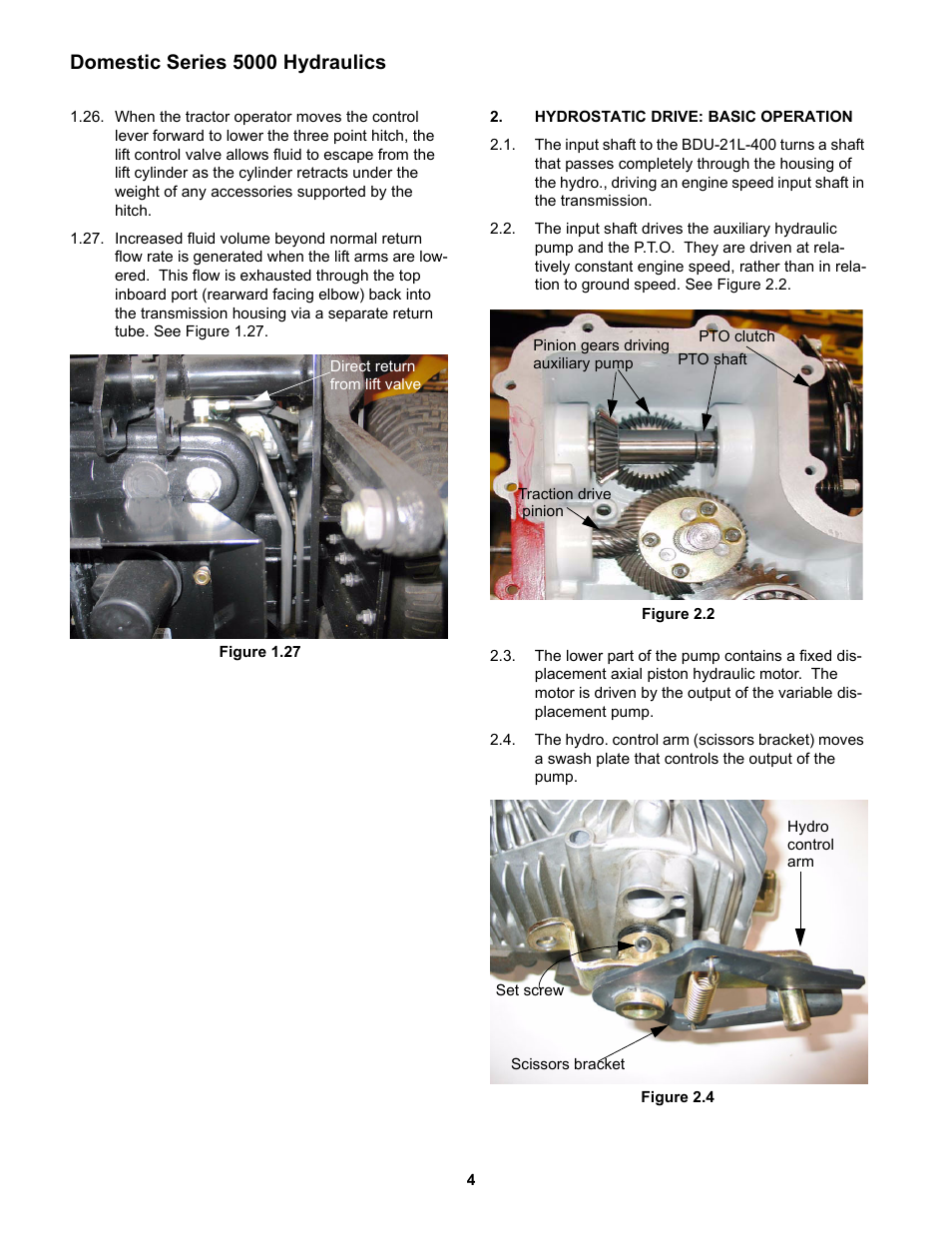 Hydrostatic drive: basic operation, Domestic series 5000 hydraulics | Cub Cadet 5000 Series User Manual | Page 8 / 96