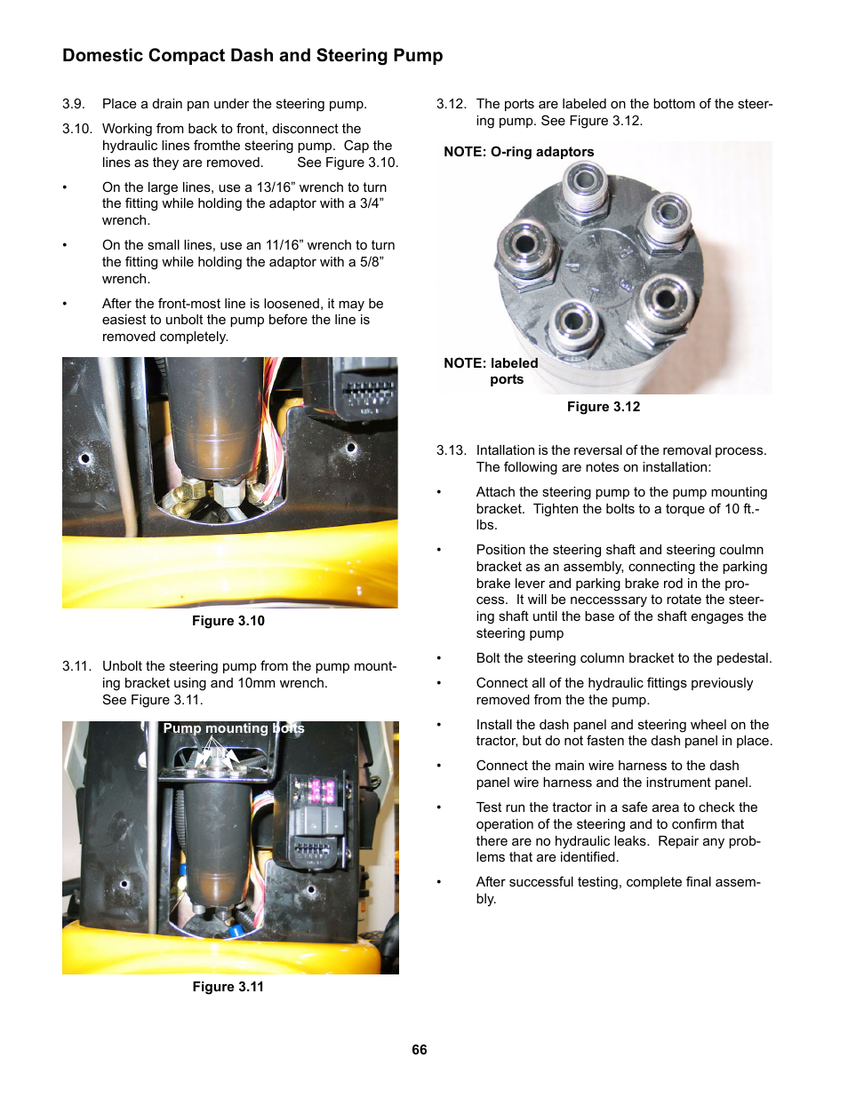 Domestic compact dash and steering pump | Cub Cadet 5000 Series User Manual | Page 82 / 96