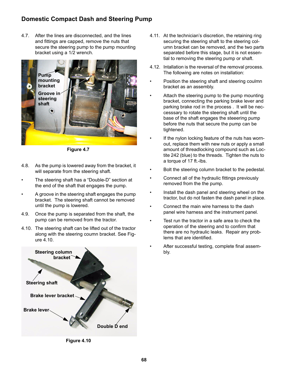 Domestic compact dash and steering pump | Cub Cadet 5000 Series User Manual | Page 84 / 96