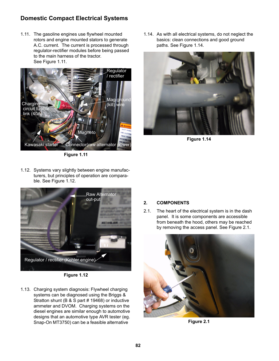 Components, Domestic compact electrical systems | Cub Cadet 5000 Series User Manual | Page 86 / 96