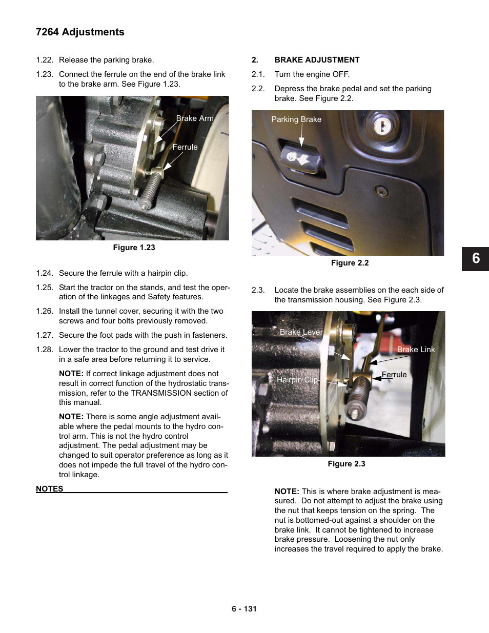 7264 adjustments | Cub Cadet 7000 Series User Manual | Page 105 / 110