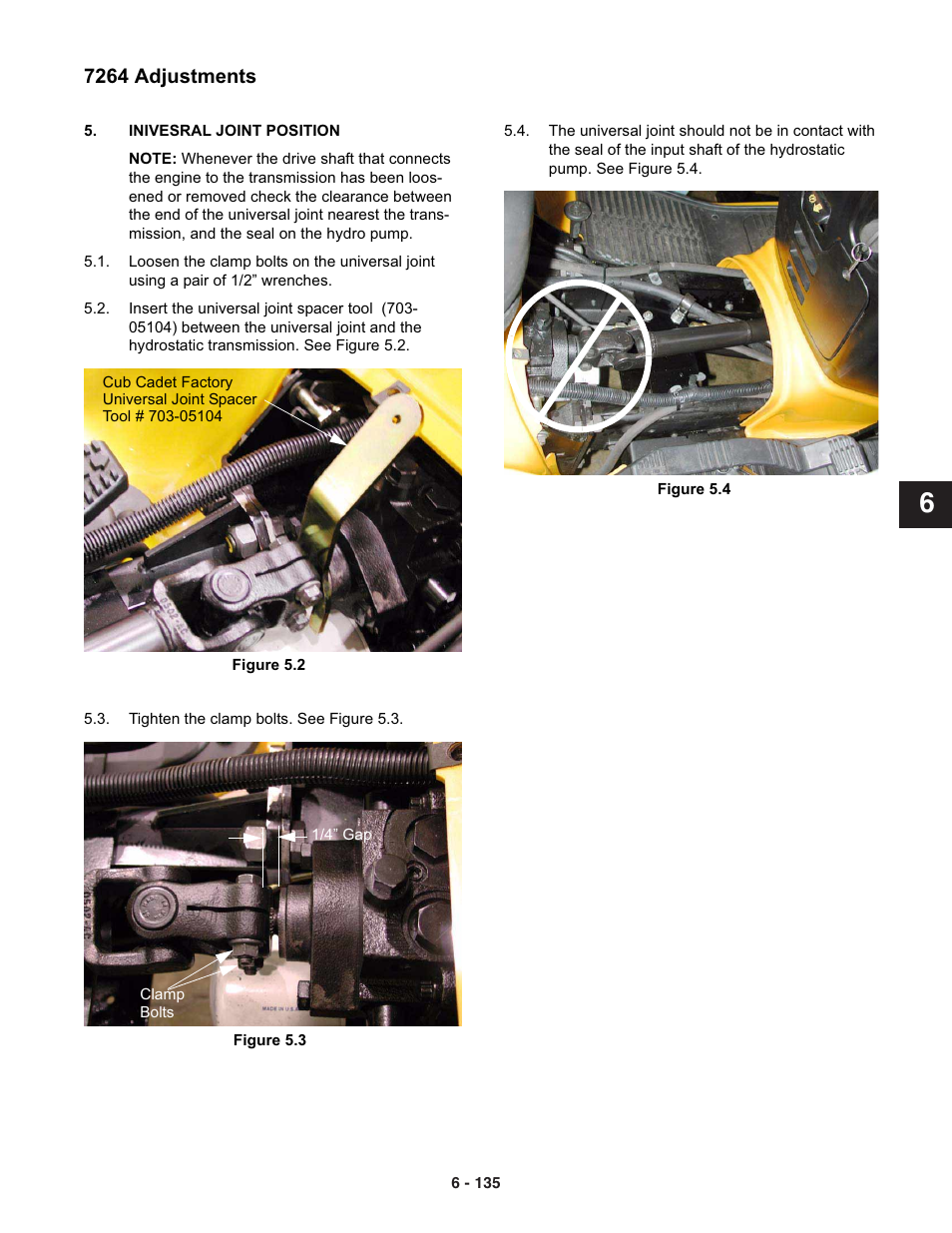 7264 adjustments | Cub Cadet 7000 Series User Manual | Page 109 / 110