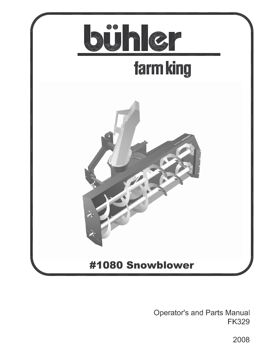 Buhler Farm king FK315 User Manual | 24 pages