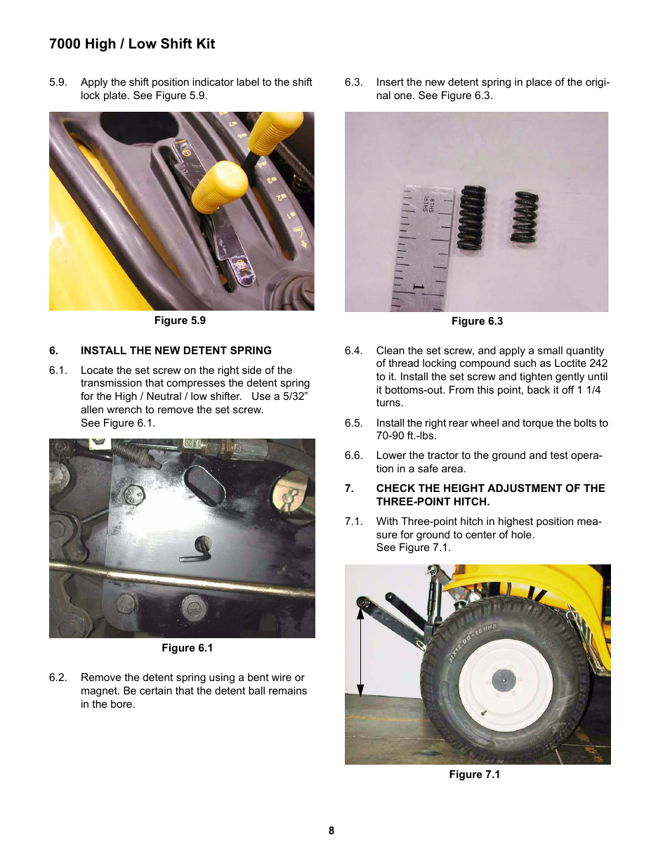 Install the new detent spring, 7000 high / low shift kit | Cub Cadet 7000 Domestic Hi/Lo Shift User Manual | Page 12 / 13