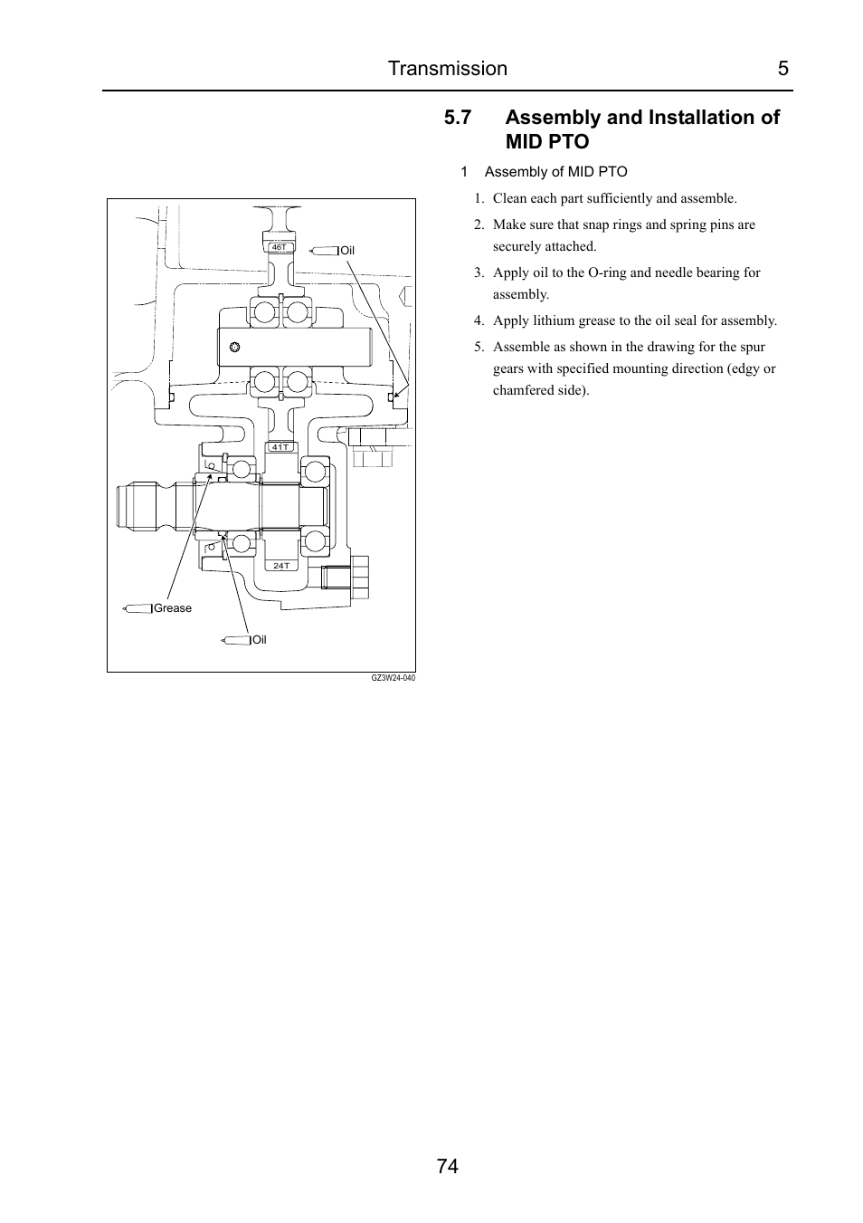 7 assembly and installation of mid pto, Assembly and installation of mid pto | Cub Cadet 7532 User Manual | Page 115 / 232