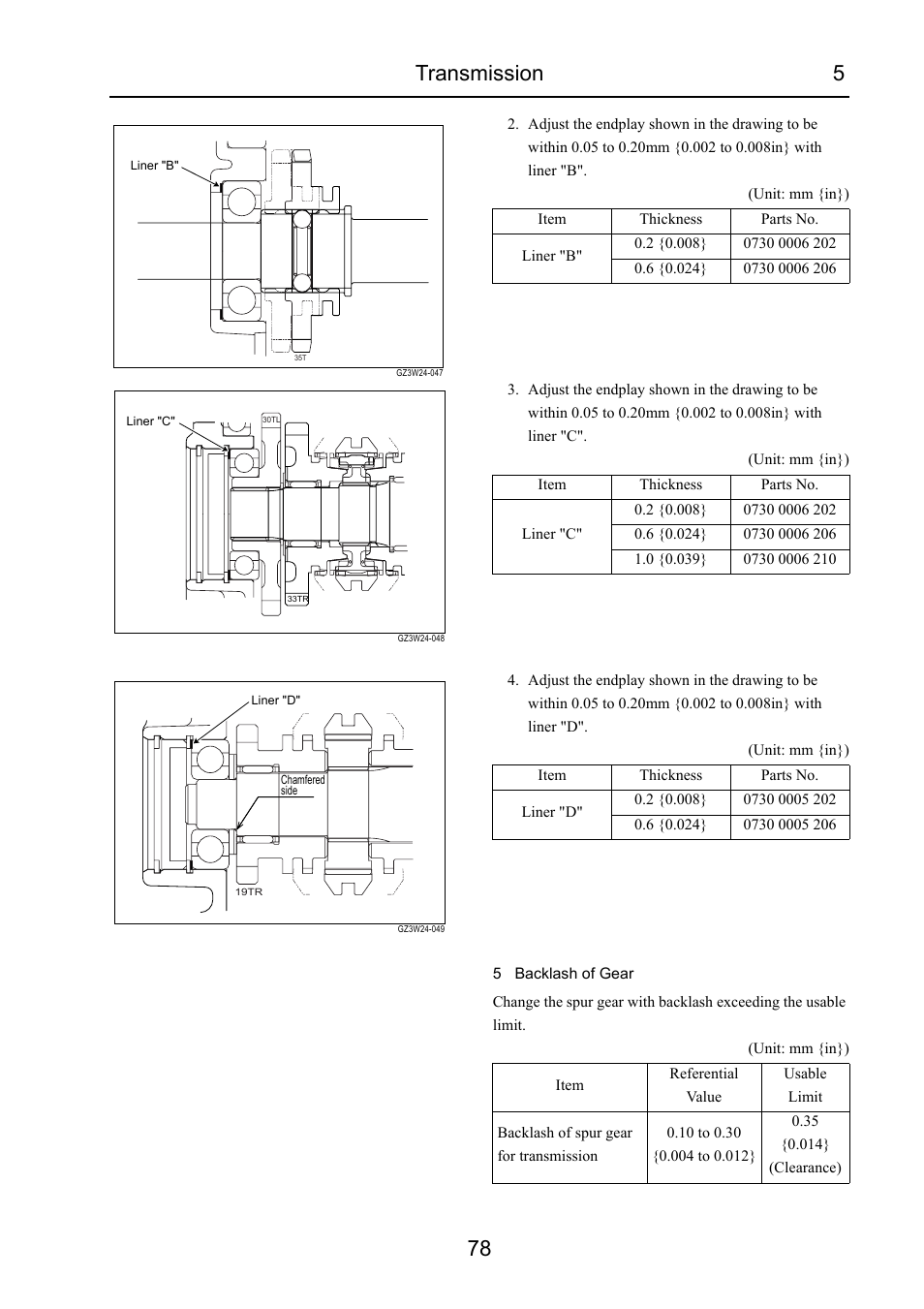 Transmission 5 78 | Cub Cadet 7532 User Manual | Page 119 / 232