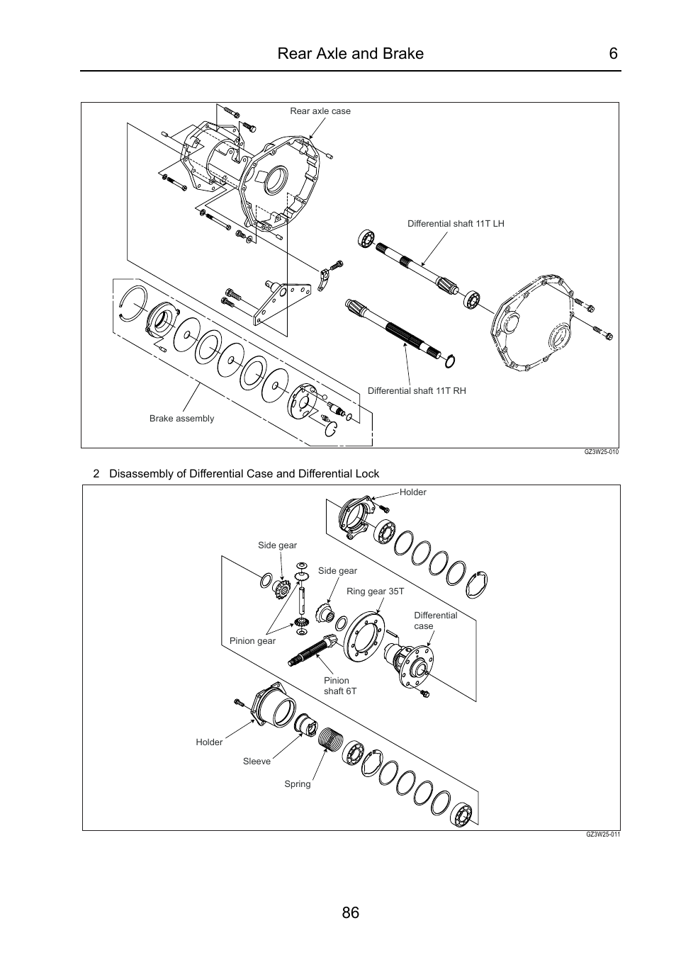 Rear axle and brake 6 86 | Cub Cadet 7532 User Manual | Page 127 / 232