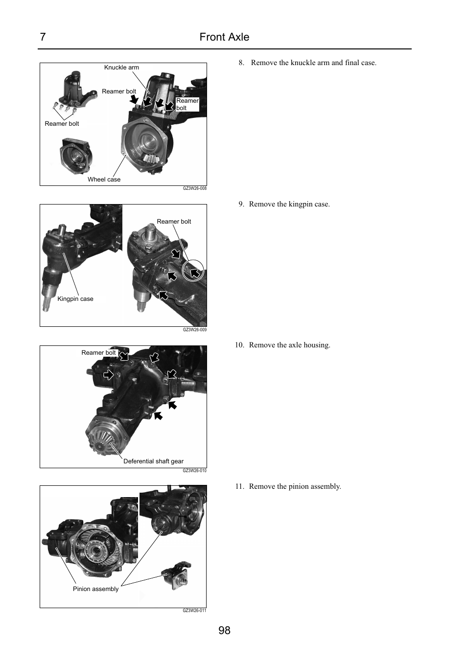 7front axle 98 | Cub Cadet 7532 User Manual | Page 140 / 232