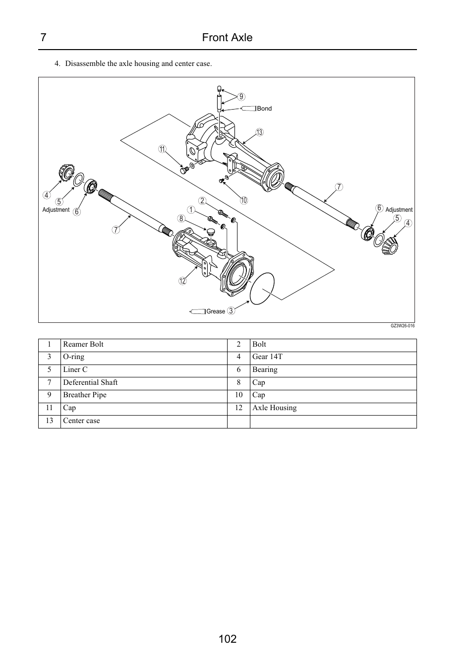 7front axle 102 | Cub Cadet 7532 User Manual | Page 144 / 232