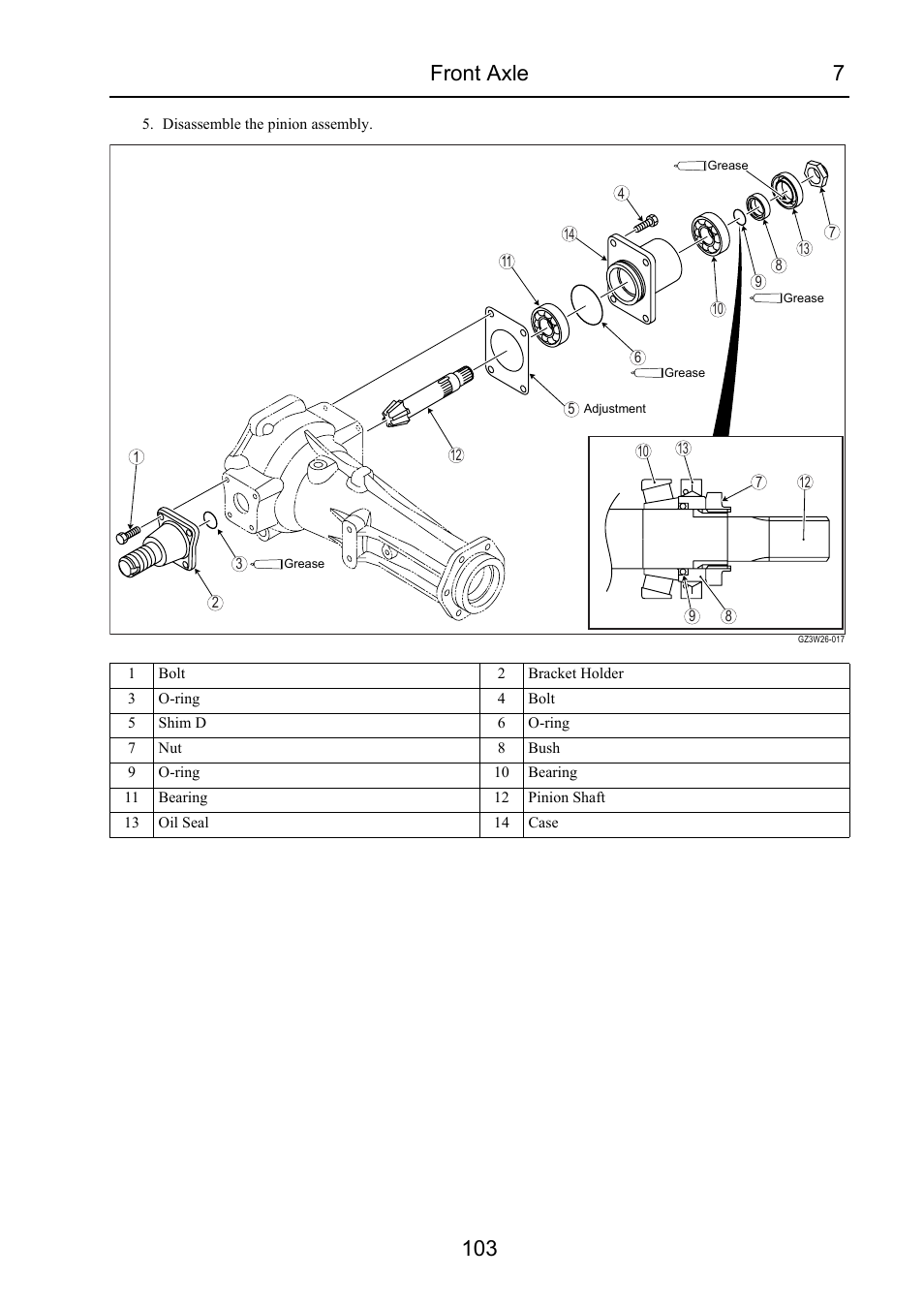 Front axle 7 103 | Cub Cadet 7532 User Manual | Page 145 / 232