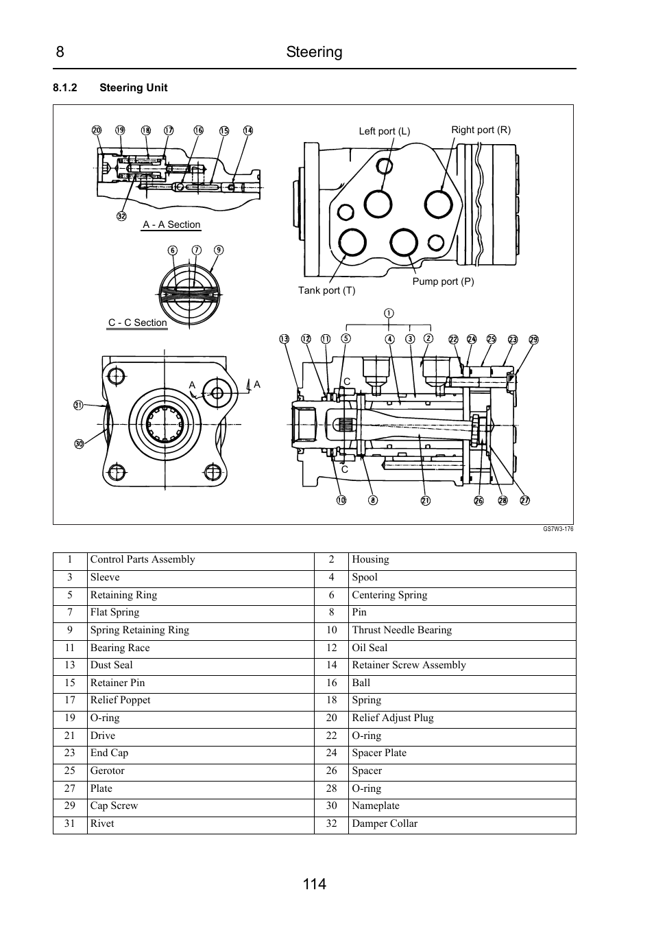 2 steering unit, 8steering 114 | Cub Cadet 7532 User Manual | Page 156 / 232