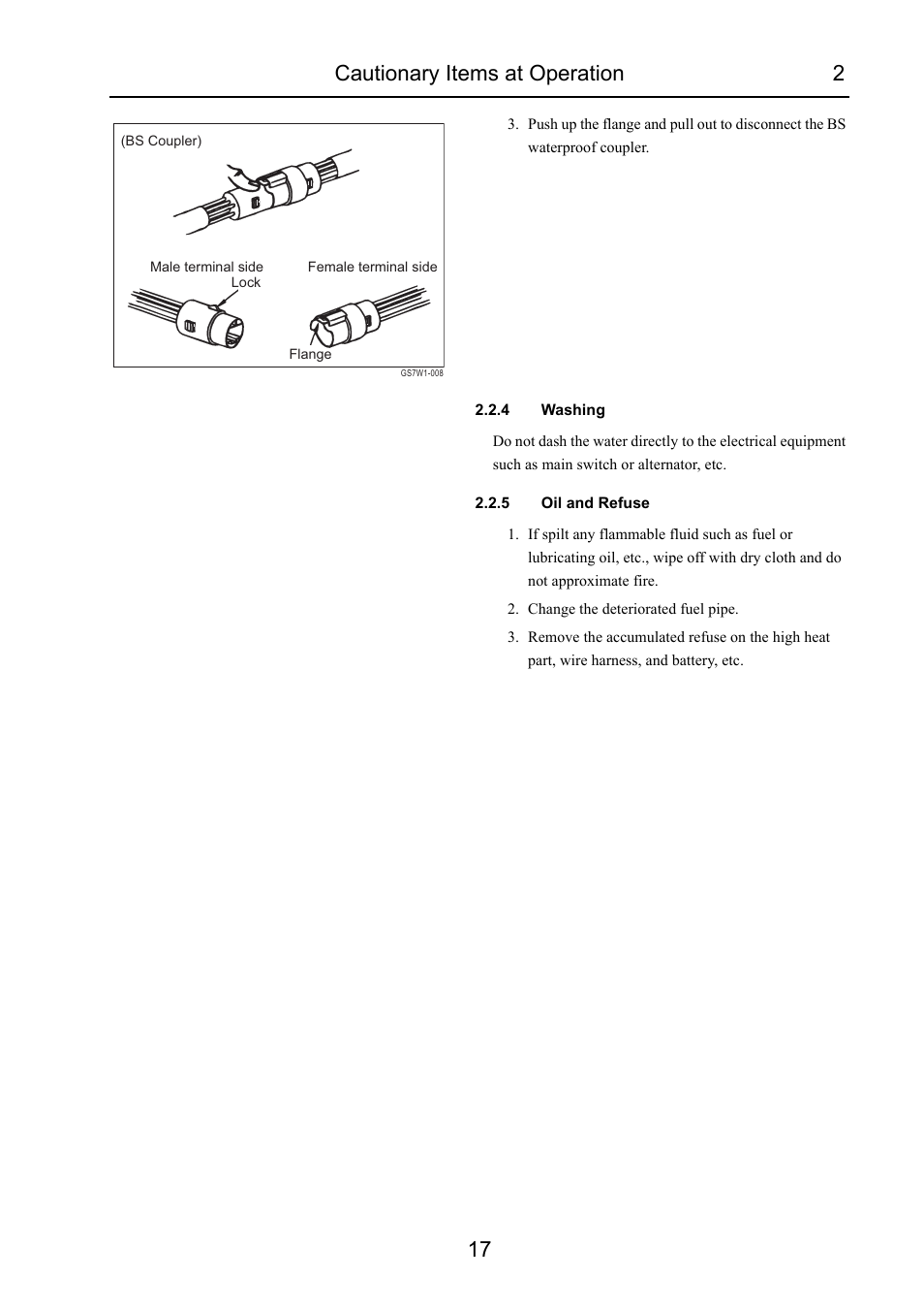 4 washing, 5 oil and refuse, Cautionary items at operation 2 17 | Cub Cadet 7532 User Manual | Page 23 / 232