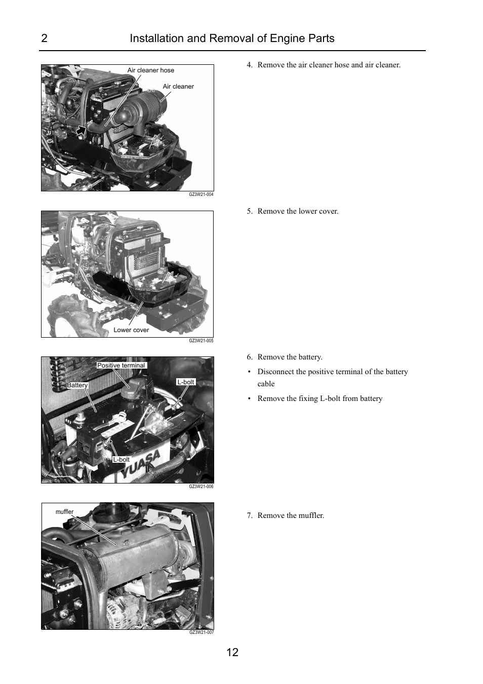 2installation and removal of engine parts 12 | Cub Cadet 7532 User Manual | Page 52 / 232