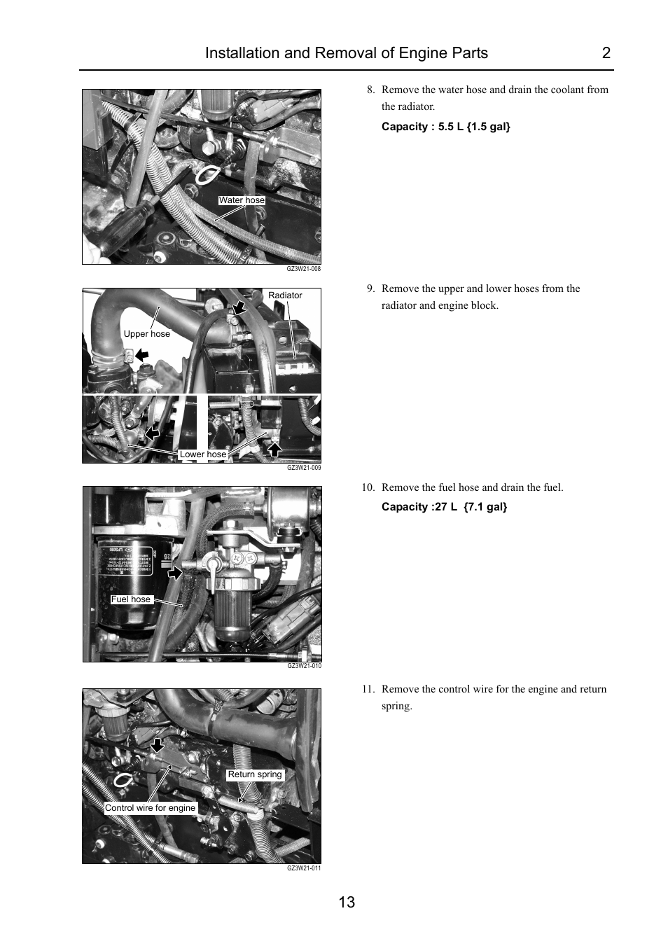 Installation and removal of engine parts 2 13 | Cub Cadet 7532 User Manual | Page 53 / 232