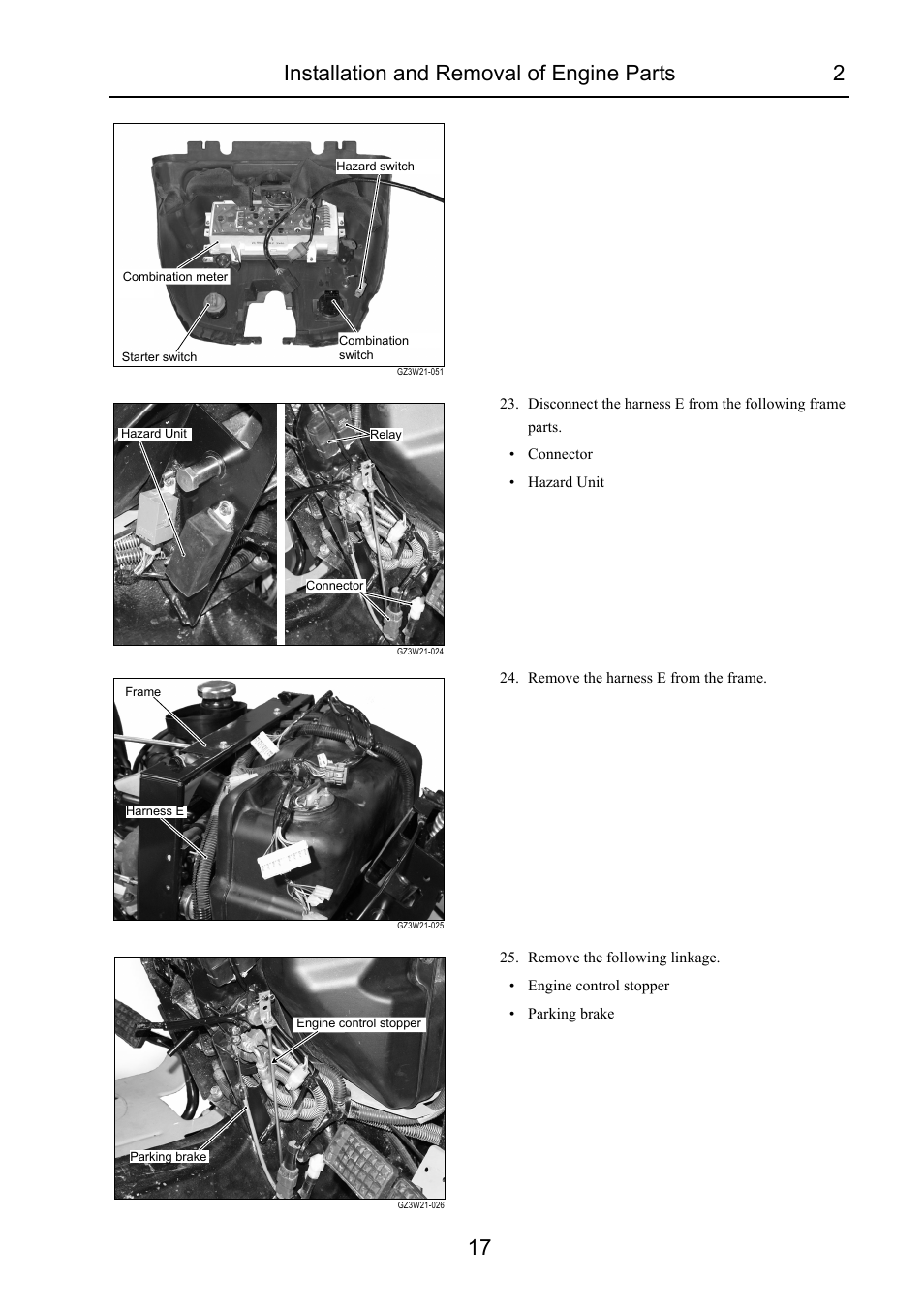 Installation and removal of engine parts 2 17 | Cub Cadet 7532 User Manual | Page 57 / 232