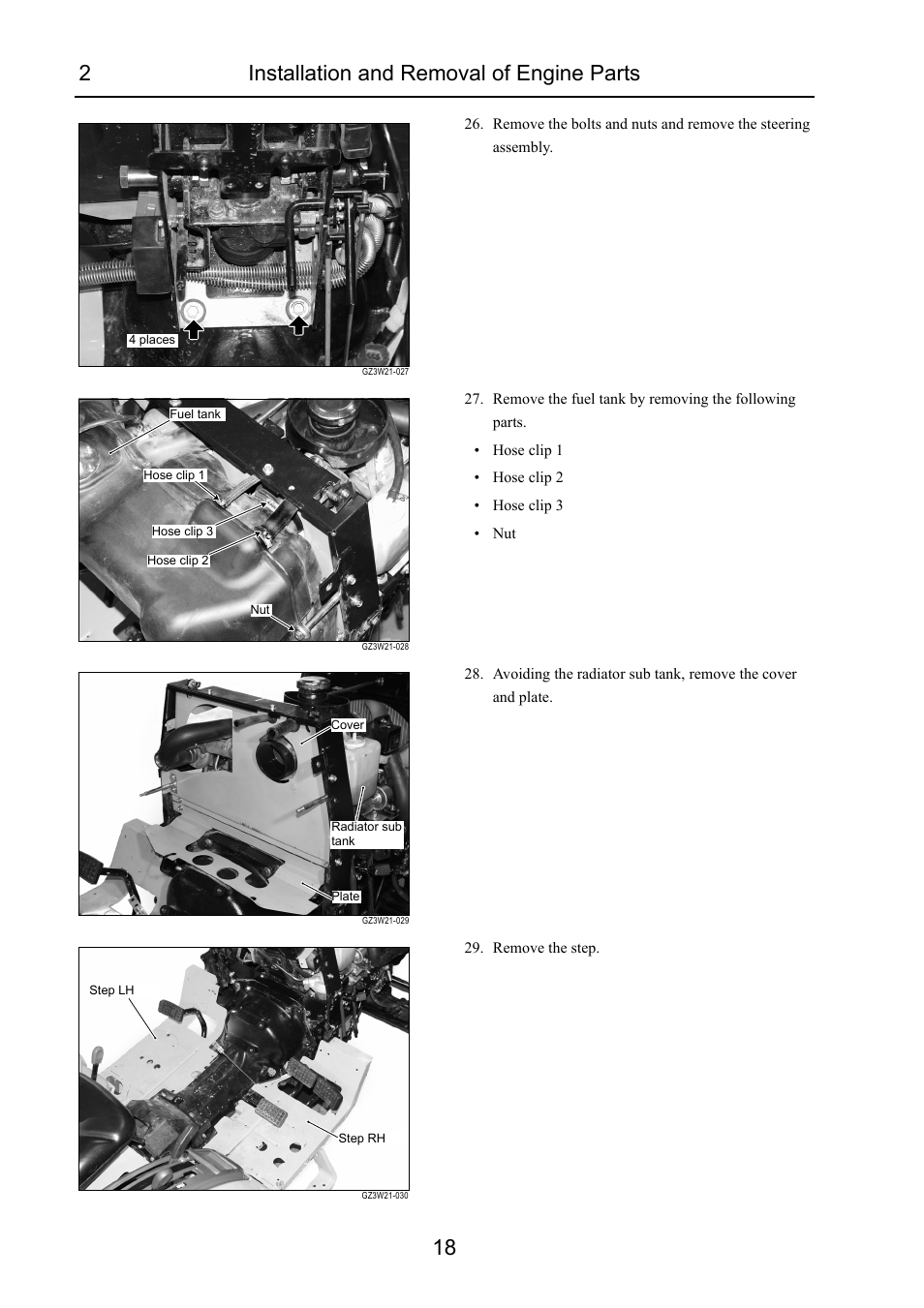 2installation and removal of engine parts 18 | Cub Cadet 7532 User Manual | Page 58 / 232