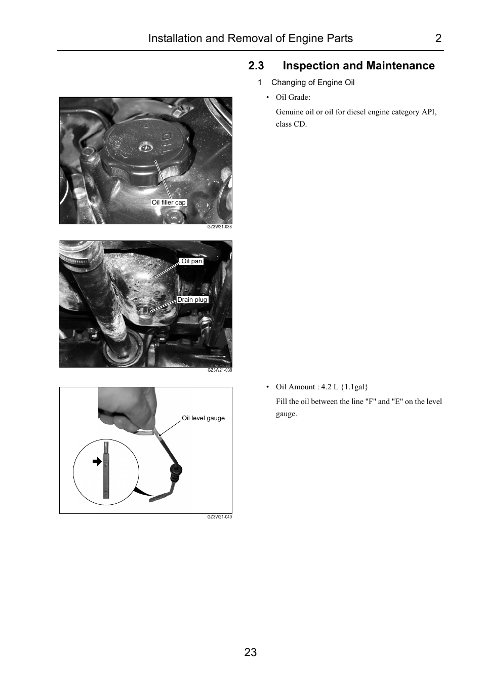 3 inspection and maintenance, Inspection and maintenance | Cub Cadet 7532 User Manual | Page 63 / 232