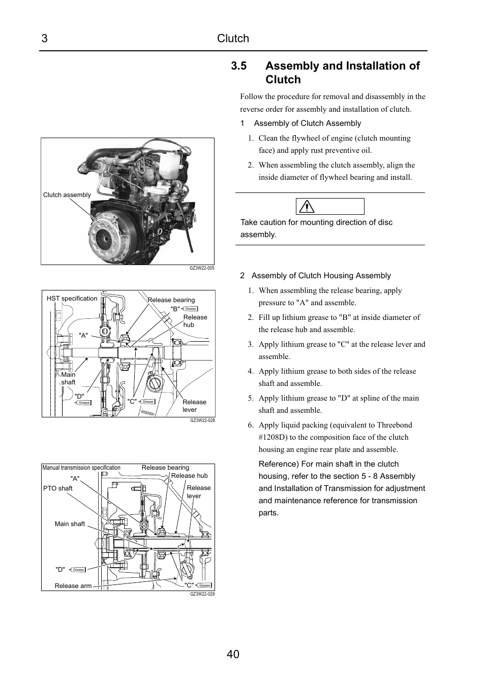 5 assembly and installation of clutch, Assembly and installation of clutch, Caution | Cub Cadet 7532 User Manual | Page 80 / 232