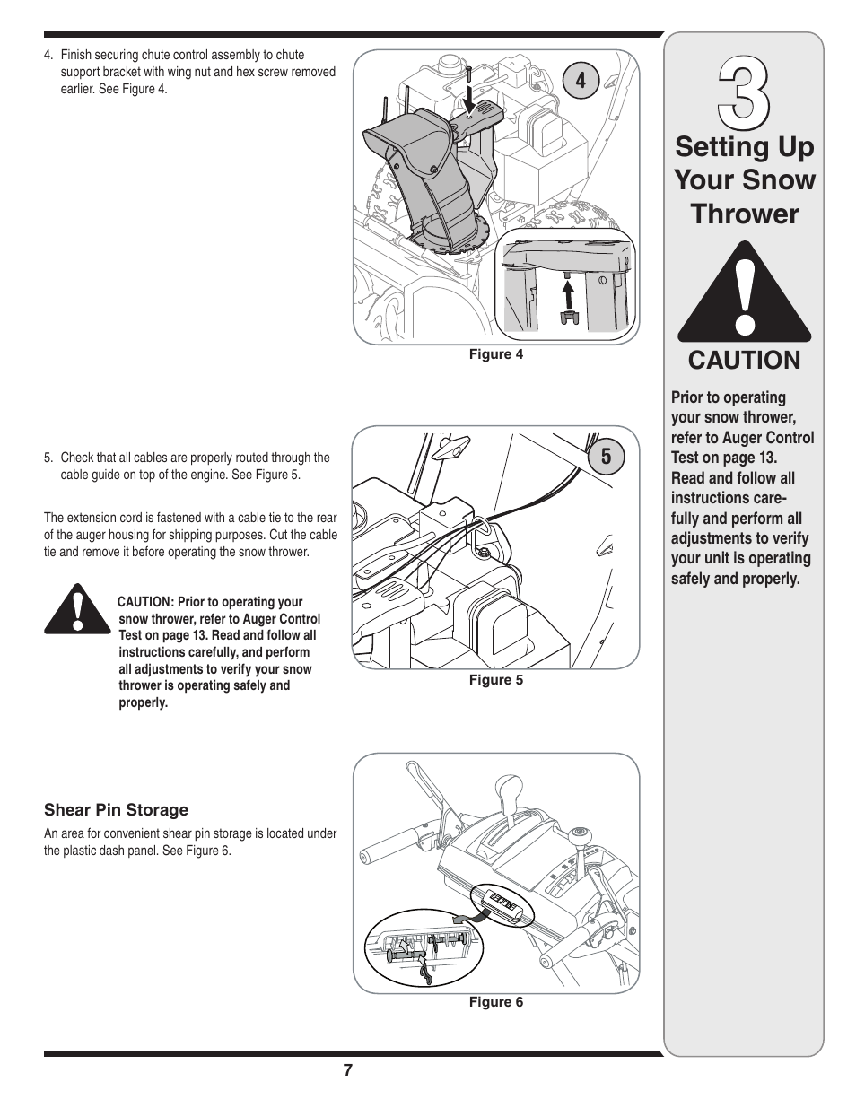 Setting up your snow thrower, Caution | Cub Cadet SW10530 User Manual | Page 7 / 22