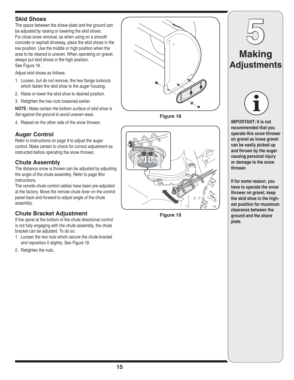 Making, Adjustments | Cub Cadet SW1345L User Manual | Page 15 / 23