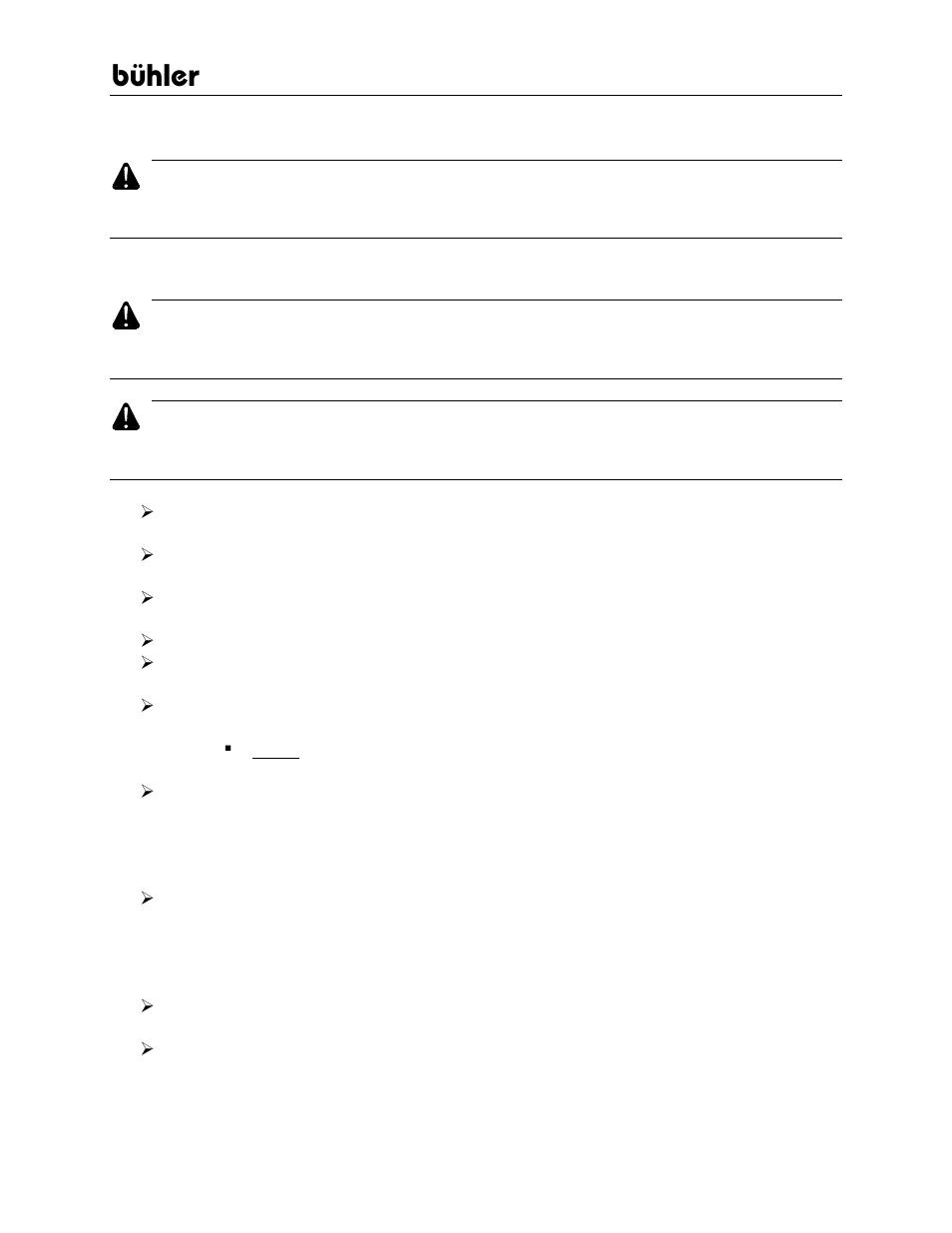 Bühler, Caution | Buhler 6000 HQ6095 User Manual | Page 12 / 81