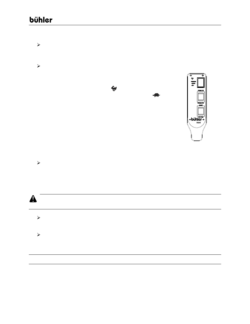 Bühler, Warning | Buhler 6000 HQ6095 User Manual | Page 14 / 81