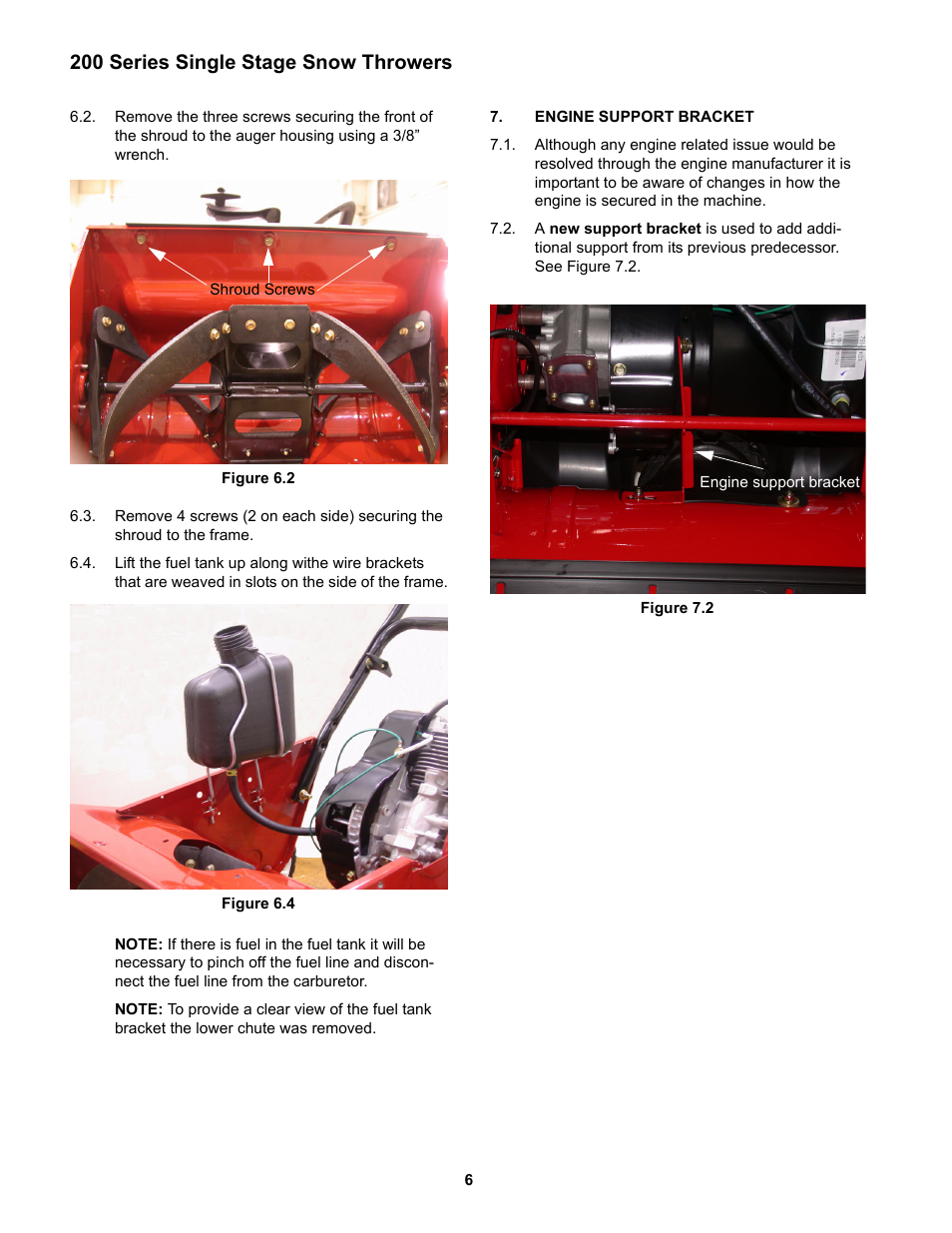 Engine support bracket, 200 series single stage snow throwers | Cub Cadet 200 Series User Manual | Page 10 / 11