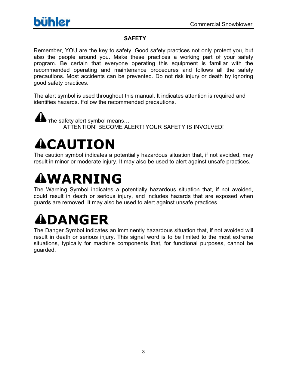 Caution, Warning, Danger | Buhler FK348 User Manual | Page 6 / 44