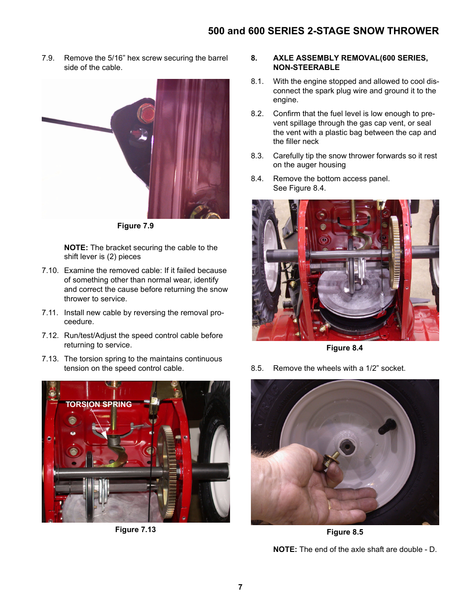 Axle assembly removal(600 series, non-steerable | Cub Cadet 600 series User Manual | Page 11 / 24