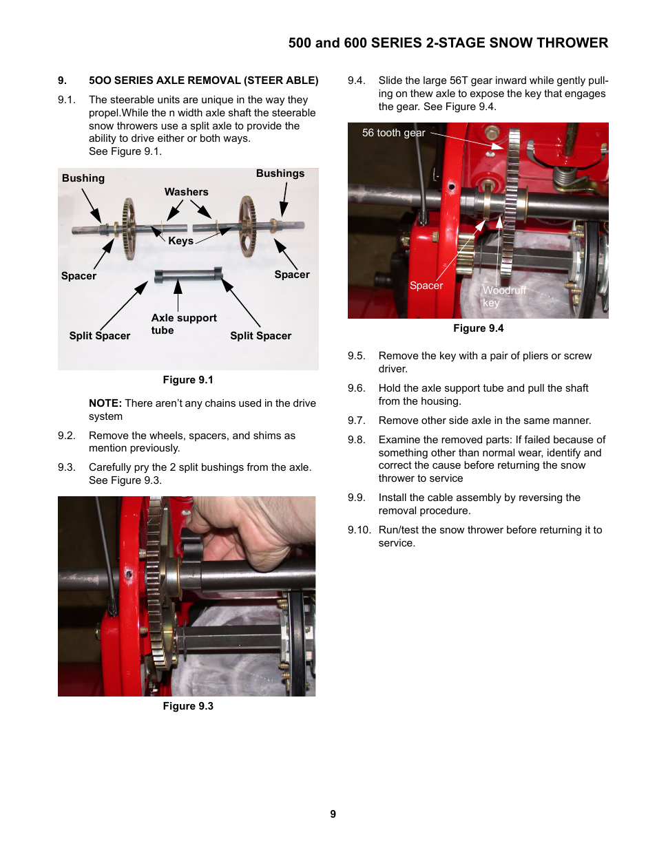 500 series axle removal (steerable) | Cub Cadet 600 series User Manual | Page 13 / 24