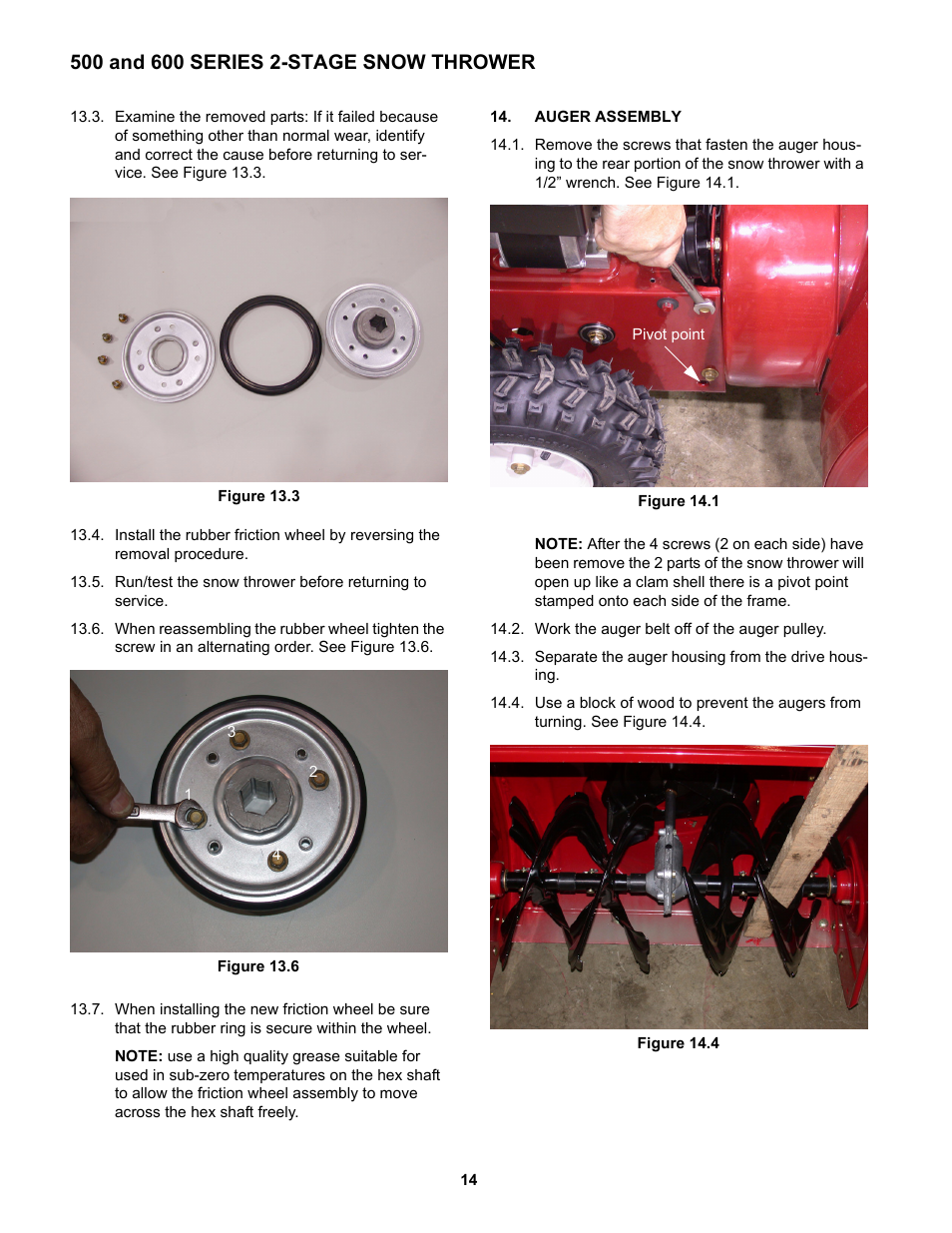 Auger assembly | Cub Cadet 600 series User Manual | Page 18 / 24