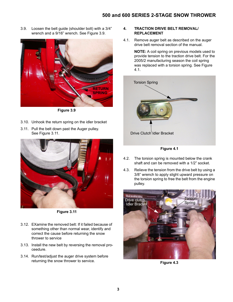 Traction drive belt removal/ replacement, Traction drive belt removal/replacement | Cub Cadet 600 series User Manual | Page 7 / 24