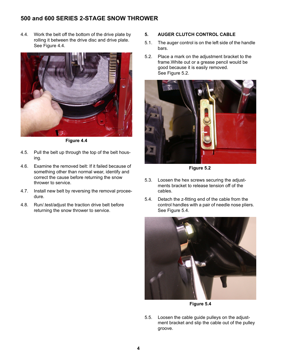 Auger clutch control cable | Cub Cadet 600 series User Manual | Page 8 / 24