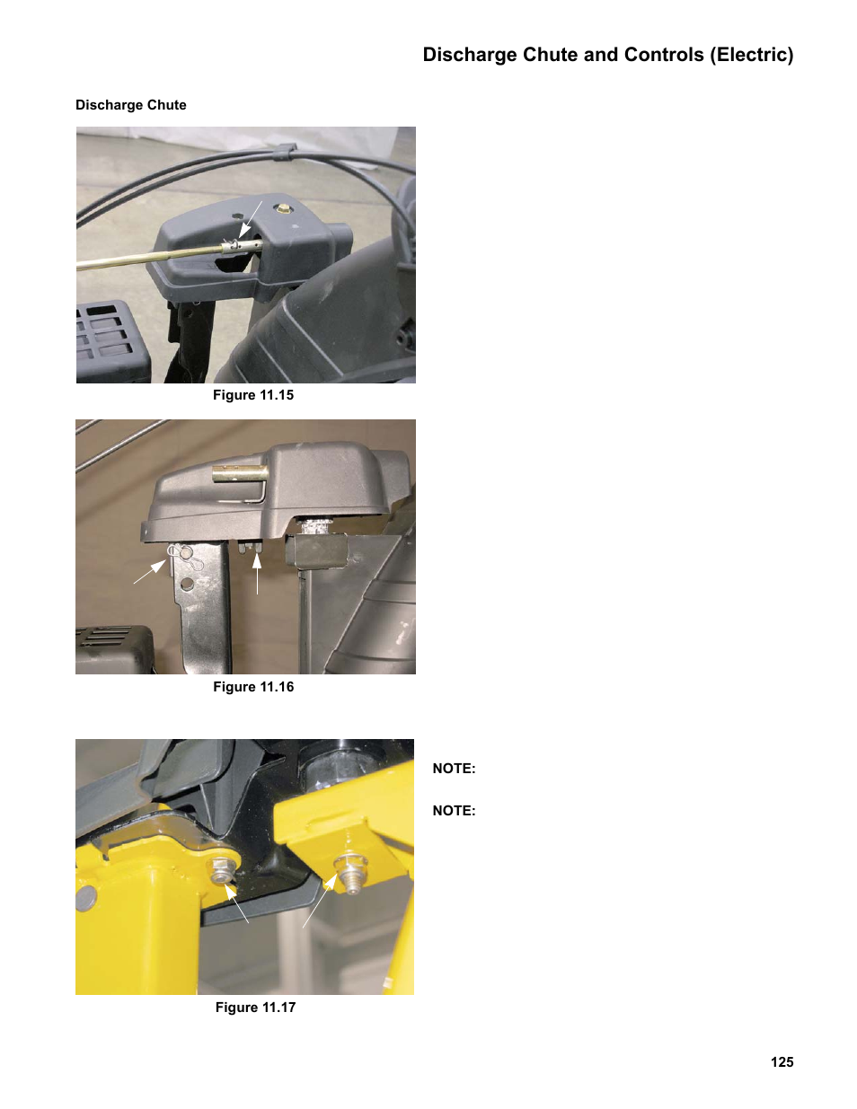 Discharge chute, Discharge chute and controls (electric) | Cub Cadet Medium Frame 3 Stage User Manual | Page 129 / 150