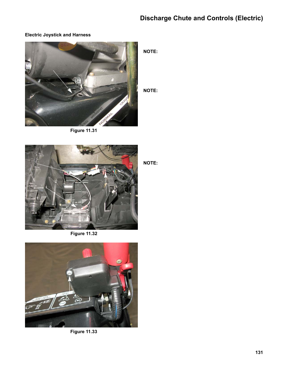 Electric joystick and harness, Discharge chute and controls (electric) | Cub Cadet Medium Frame 3 Stage User Manual | Page 135 / 150