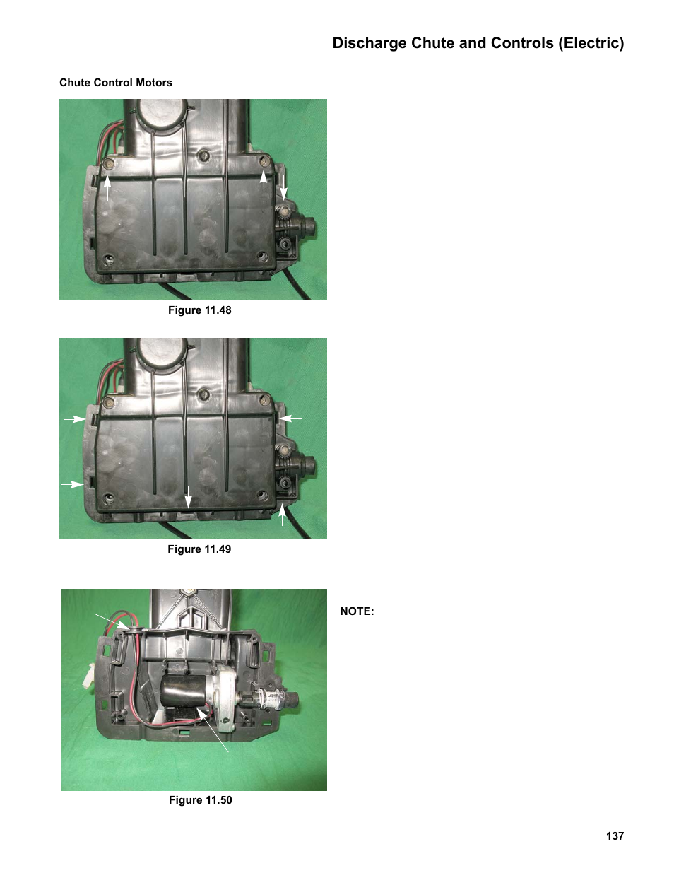 Chute control motors, Discharge chute and controls (electric) | Cub Cadet Medium Frame 3 Stage User Manual | Page 141 / 150
