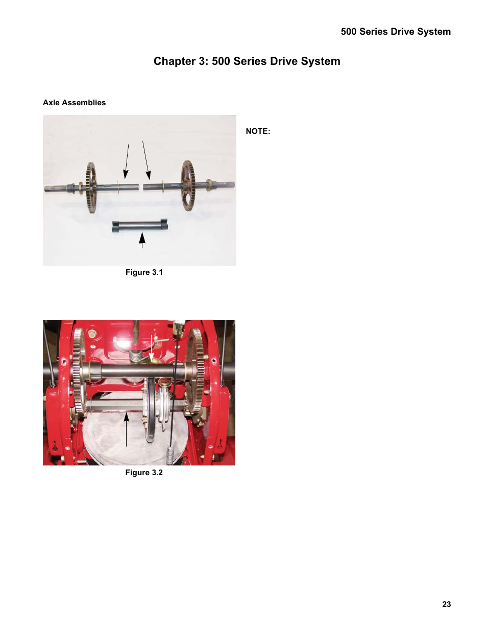 Chapter 3: 500 series drive system, Axle assemblies, Hex dr | Cub Cadet Medium Frame 3 Stage User Manual | Page 27 / 150
