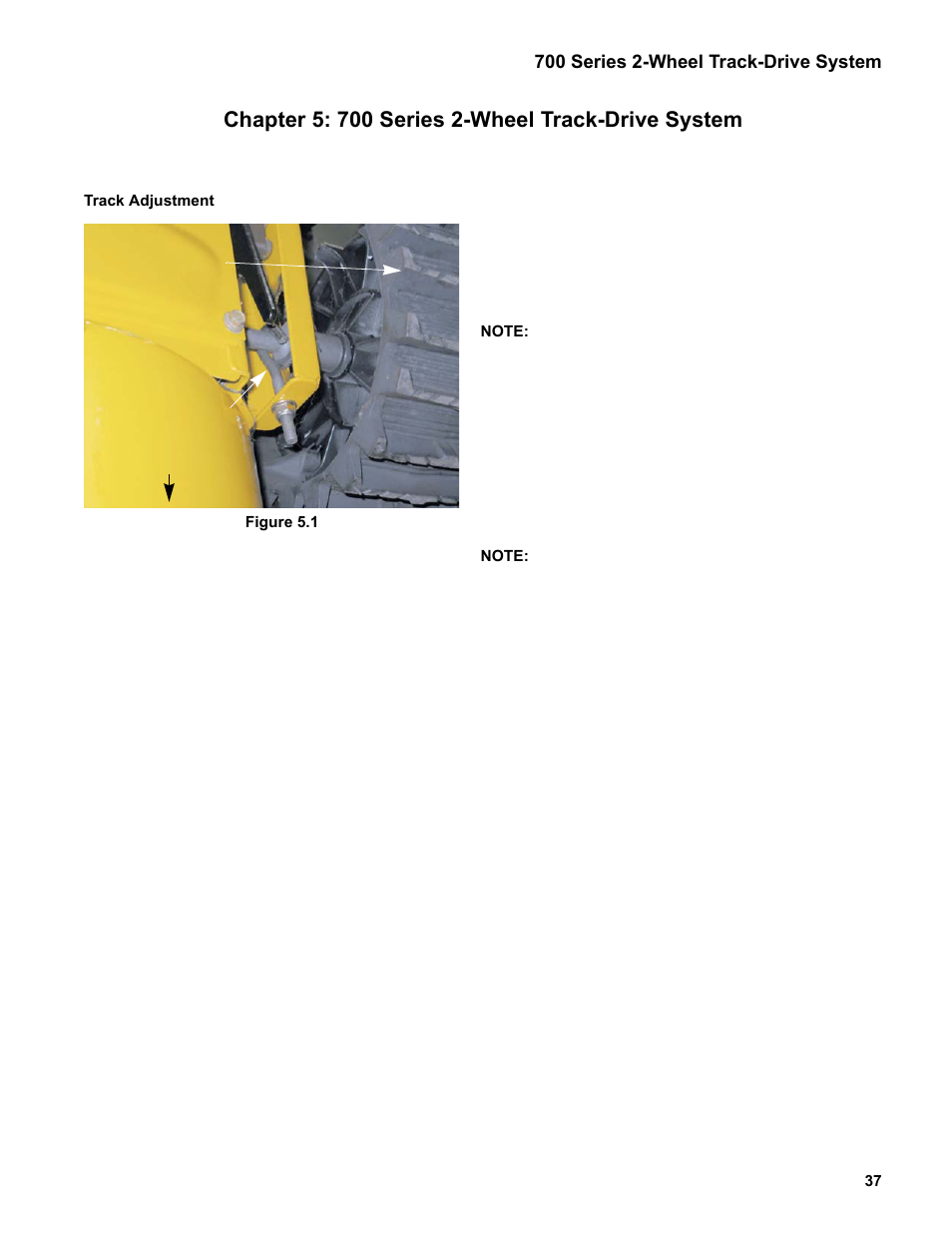 Chapter 5: 700 series 2-wheel track-drive system, Track adjustment, Chapter | Cub Cadet Medium Frame 3 Stage User Manual | Page 41 / 150