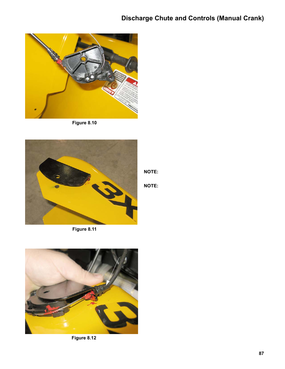 Discharge chute and controls (manual crank) | Cub Cadet Medium Frame 3 Stage User Manual | Page 91 / 150
