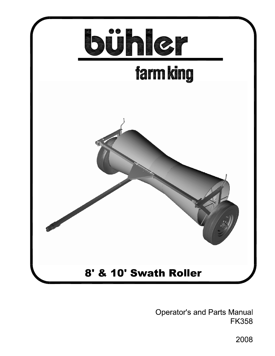 Buhler Swath Roller FK358 User Manual | 20 pages