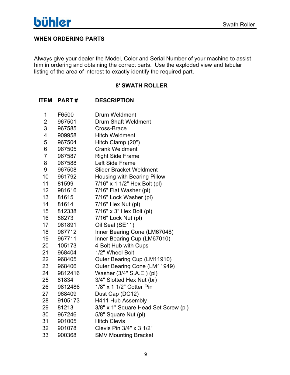 Buhler Swath Roller FK358 User Manual | Page 12 / 20