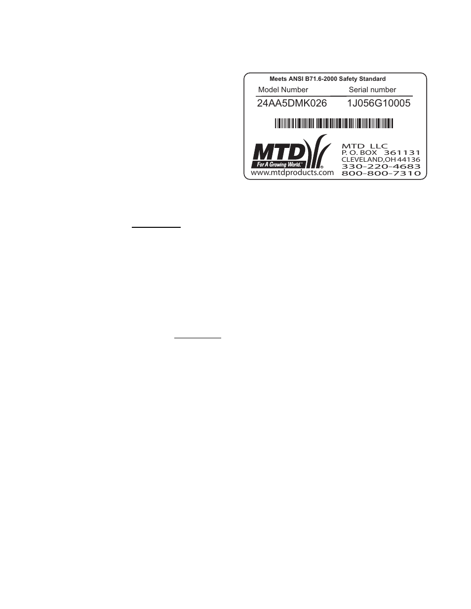 Understanding model and serial numbers | Cub Cadet U-Channel Beam Style User Manual | Page 8 / 72