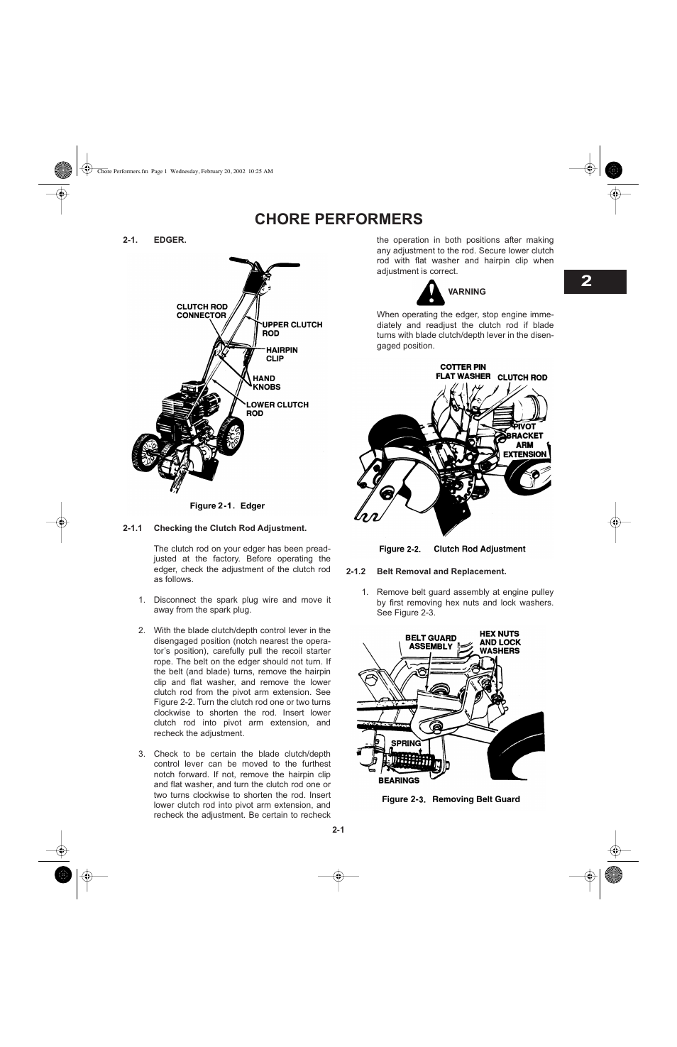 Chore performers | Cub Cadet I-Beam Style User Manual | Page 10 / 287
