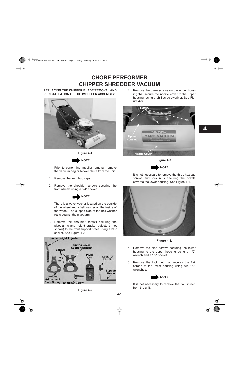 Chore performer chipper shredder vacuum | Cub Cadet I-Beam Style User Manual | Page 110 / 287