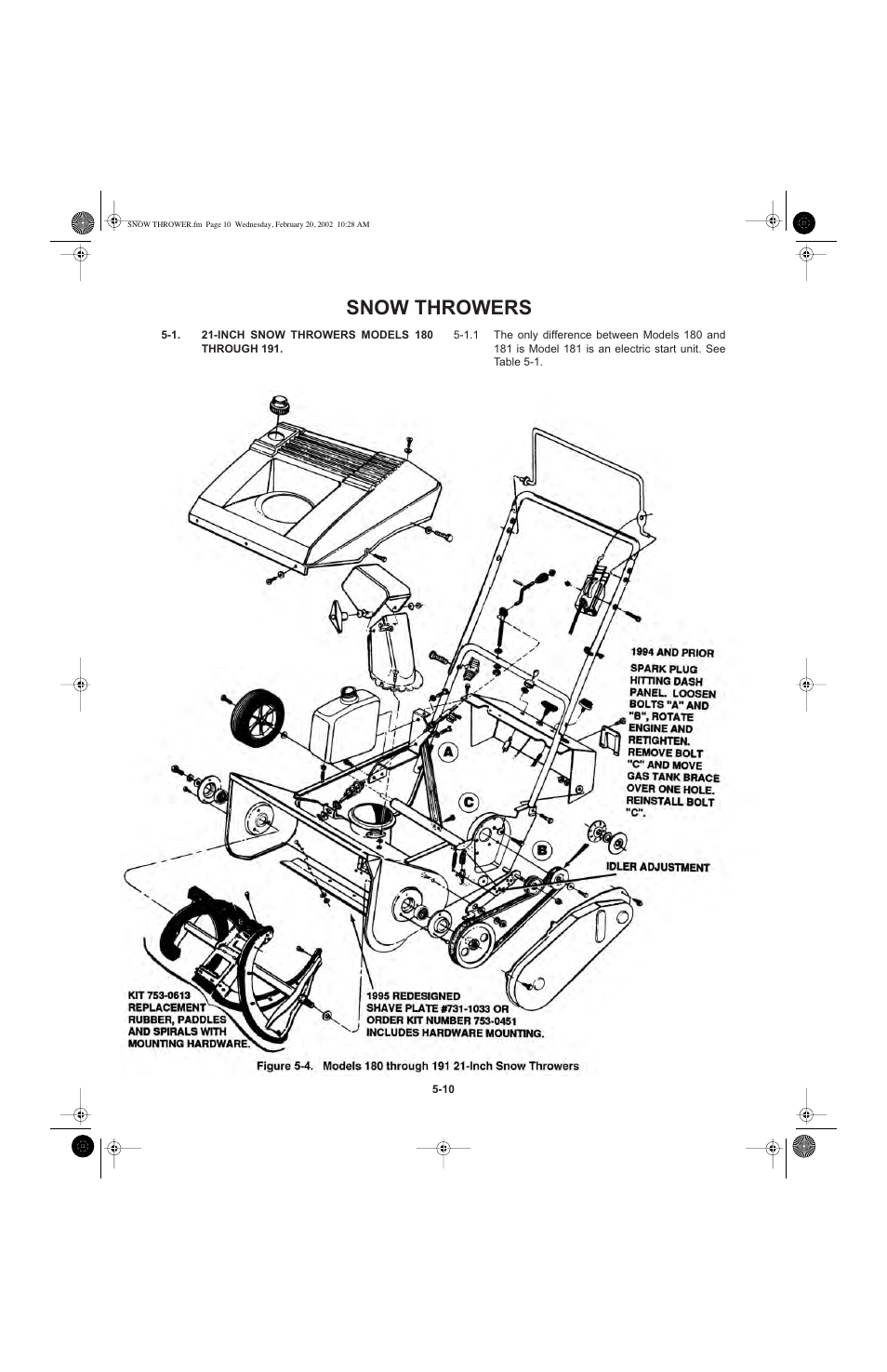 Snow throwers | Cub Cadet I-Beam Style User Manual | Page 149 / 287