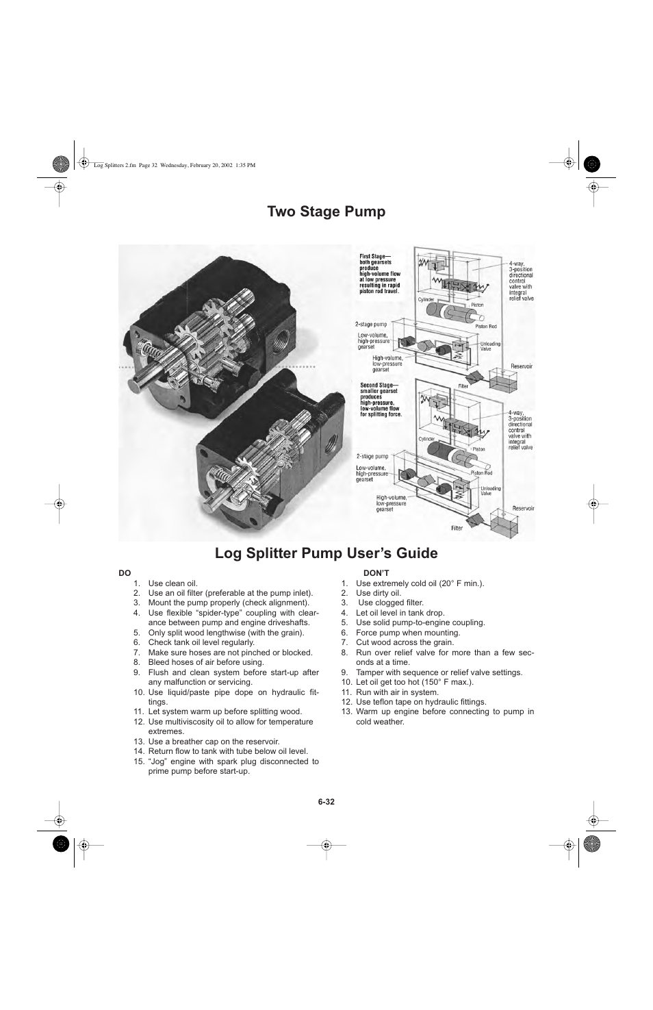 Log splitter pump user’s guide two stage pump | Cub Cadet I-Beam Style User Manual | Page 229 / 287