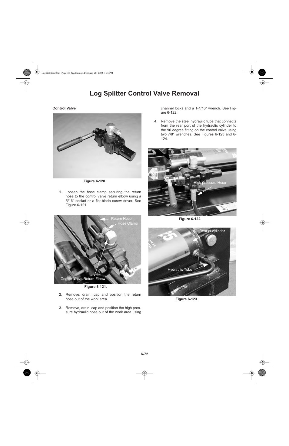 Log splitter control valve removal | Cub Cadet I-Beam Style User Manual | Page 271 / 287